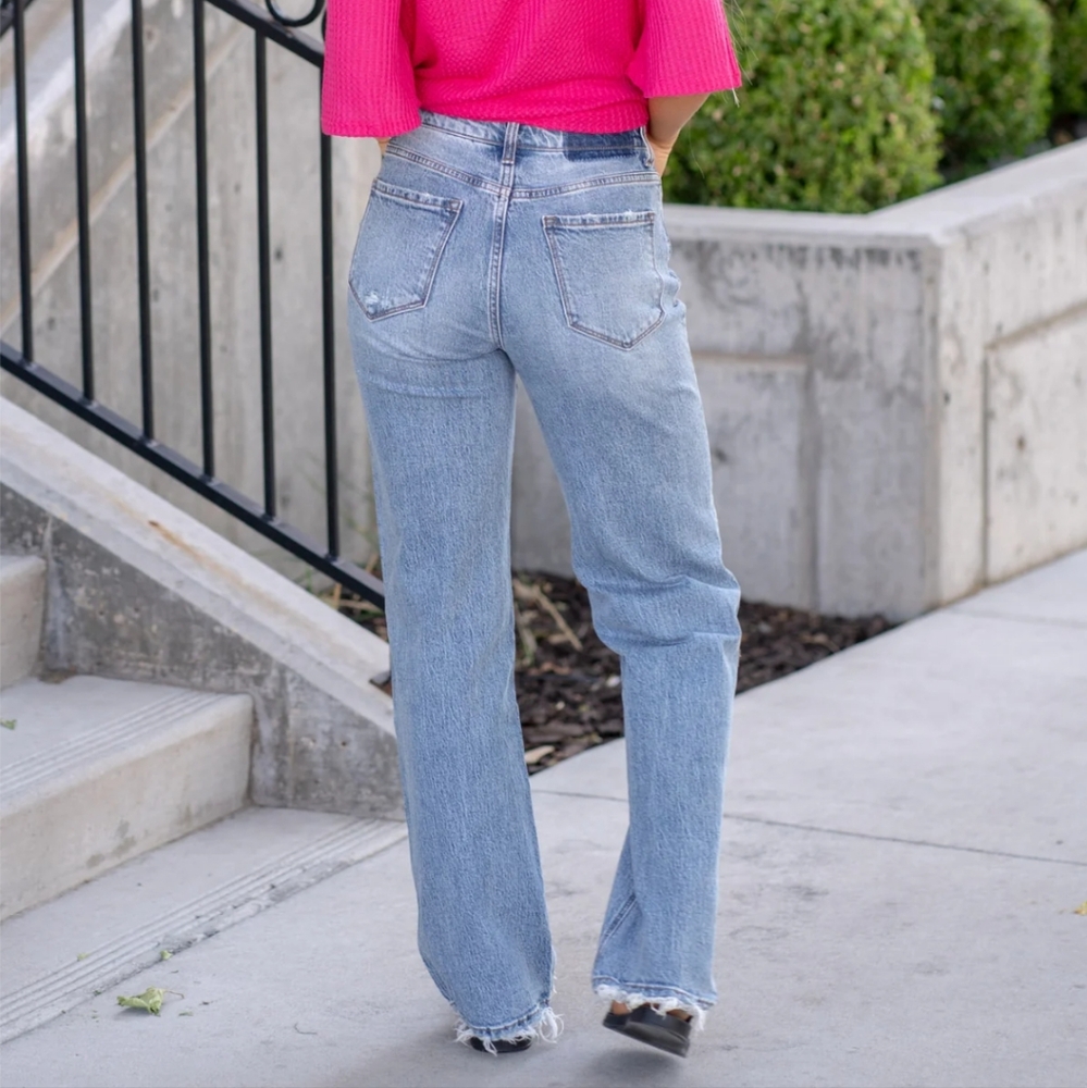 Vervet Jeans Straight Leg Light Wash Distressed 90s Sz 29 - Picture 13 of 13